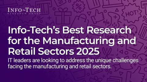 Thought model representing Info-Tech’s Best Research for the Manufacturing and Retail Sectors 2025